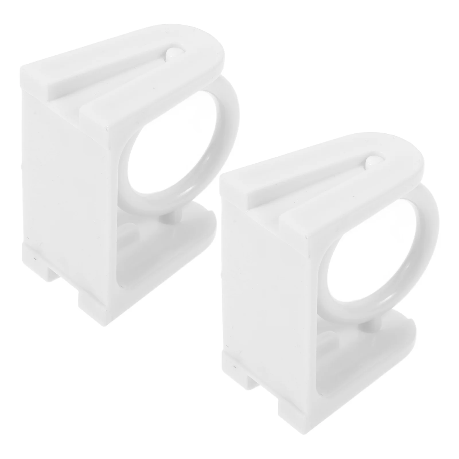 2 Pcs Hole-Free Rod Holder Curtain Shower for Bathroom Brackets Adhesive Hook up Abs Hanger Wall No Drill