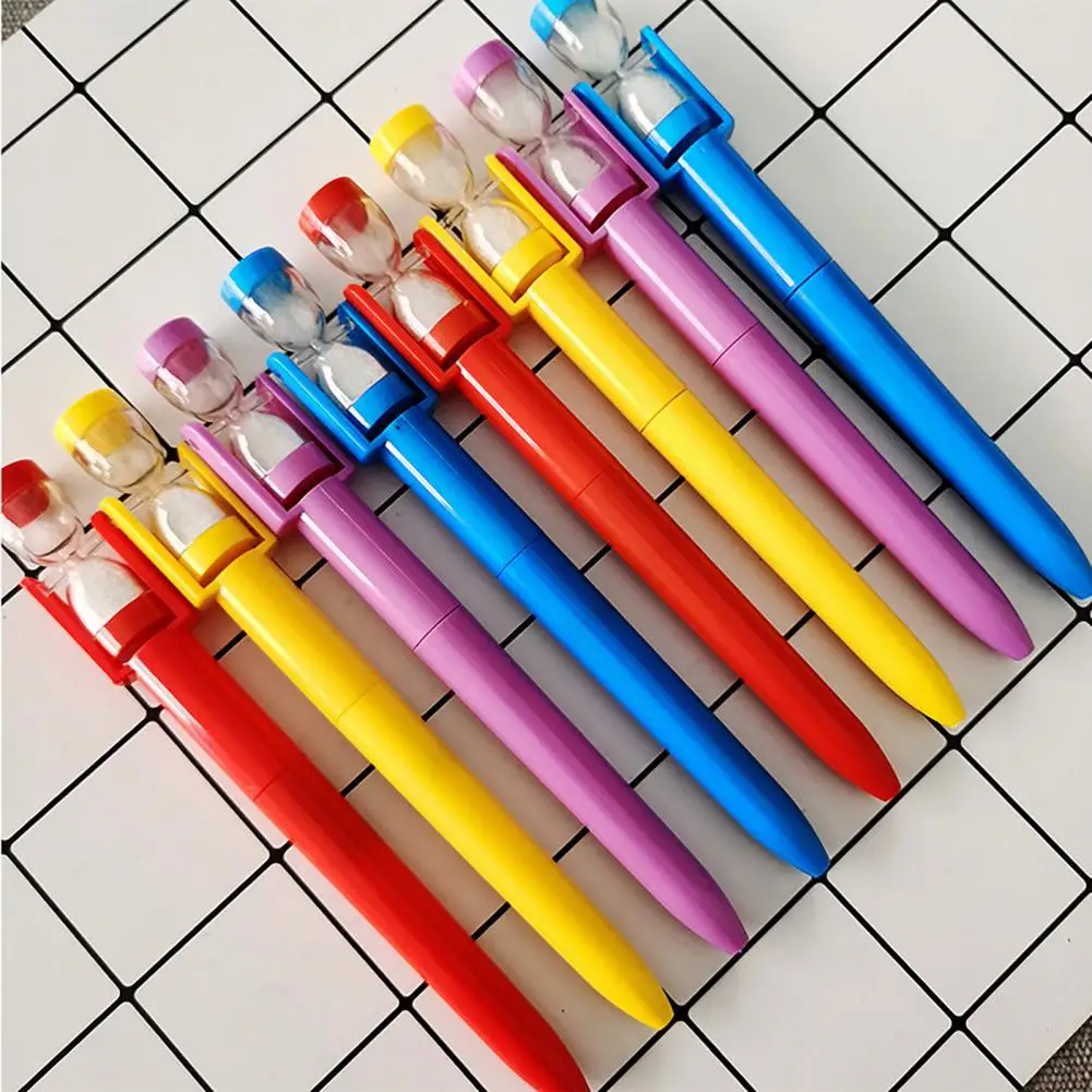 

Sand Timer Ballpoint Pen Novelty Sand Clock Pen Black Ink Twist Pen Hourglass Top Creative Writing Tool School Office Supplies