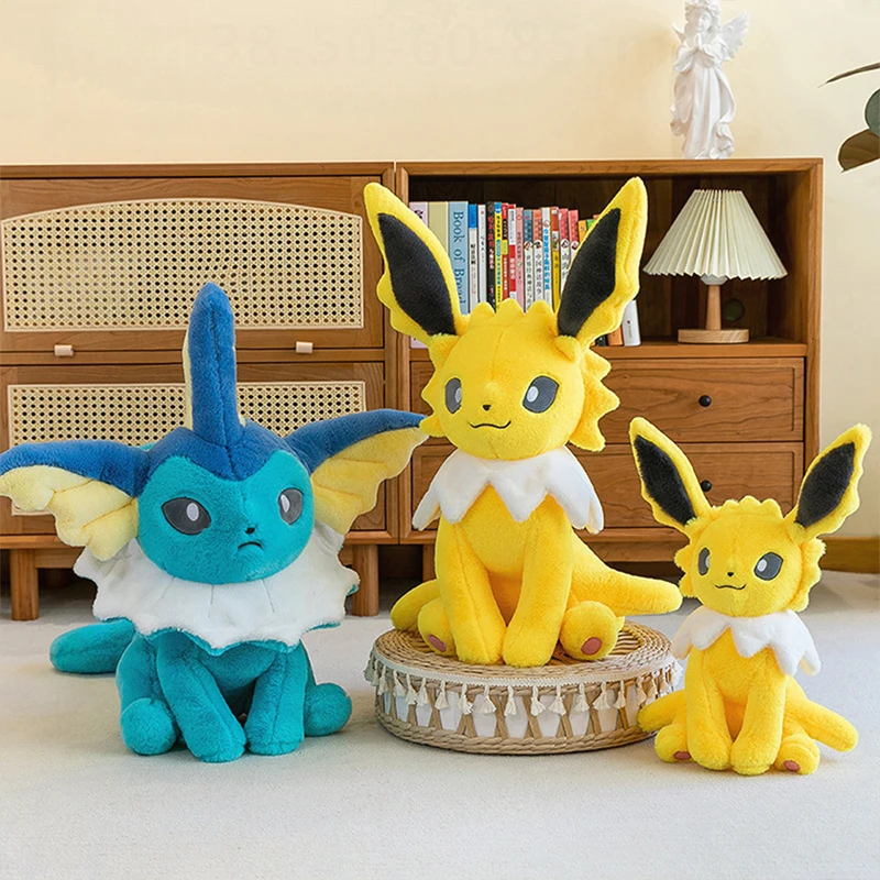

Kawaii Eevee and Vaporeon Plush Toy Set Cute Stuffed Dolls Sitting Pose Pokemon Series Soft Filled Animal for Kids Birthday Gift