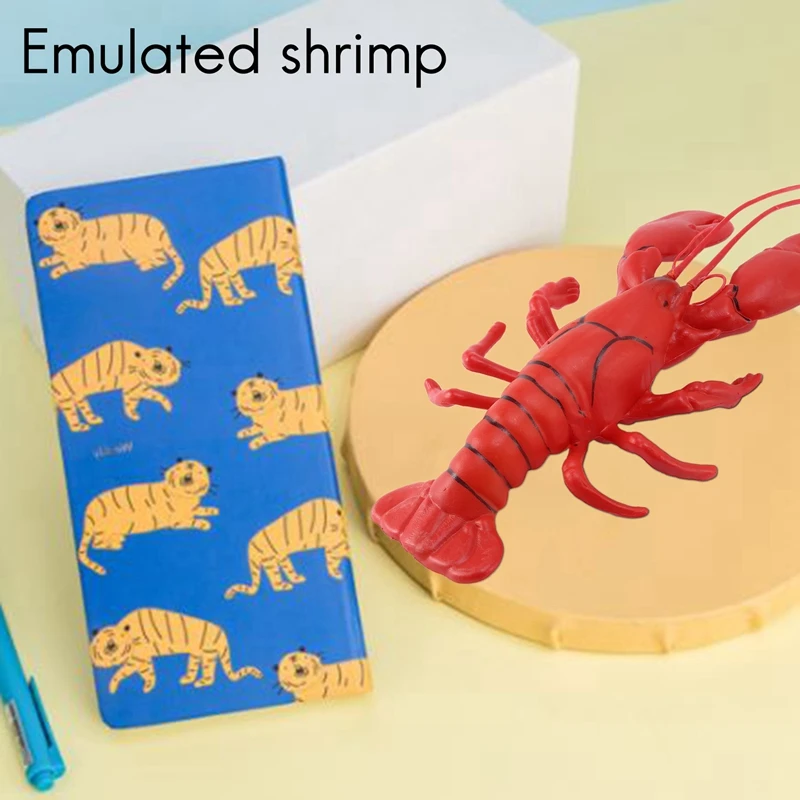 

imitation shrimp12 x 5 inch Big Fake Lobster Model for Dispaly Artificial Marine Animals Decoration