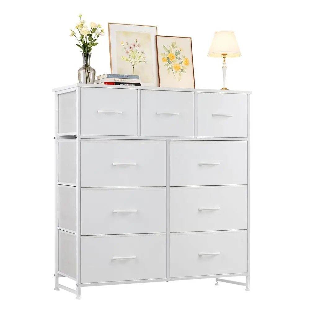 

Drer with 9 Ders or Bedroom, abric Storage Drer or Closet, Anti-Tip Metal e Organizer or Entryway, Dorm, White