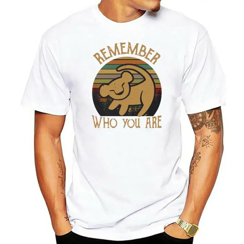 Simba The Lion King Remember Who You Are Vintage Men T-Shirt Cotton S-6XL