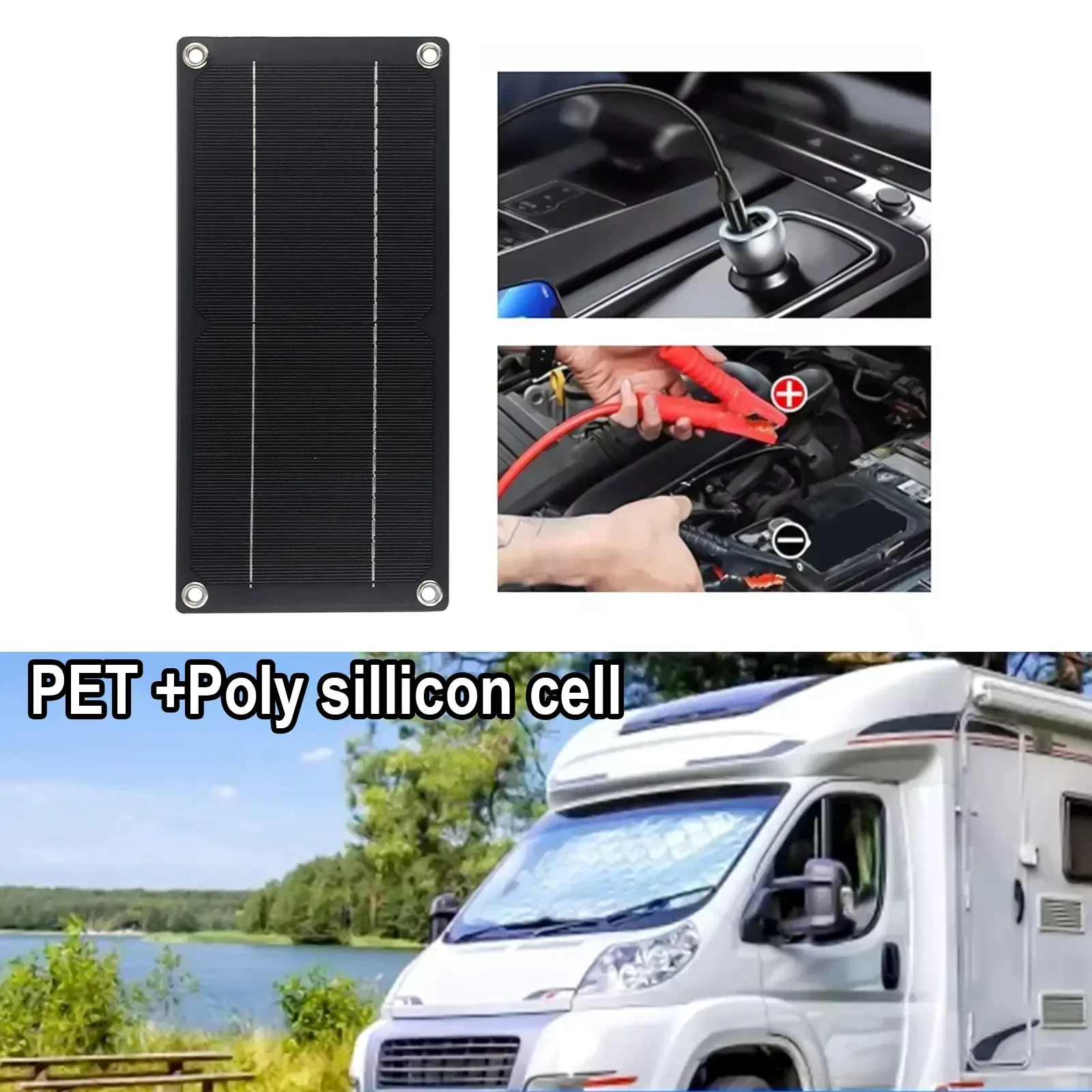 1pc 60W Solar Panel Kit 12V Trickle Battery Charger For Car Van Caravan Boat Mobile Energy Storage Monocrystalline Solar Panels