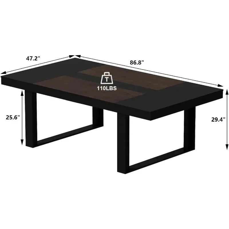[Precio con descuento, ¡gran oferta! ]Mesa de conferencias de 7 pies de gran venta para 6-8 personas, mesa de reuniones rectangular grande, pestaña de seminarios moderna