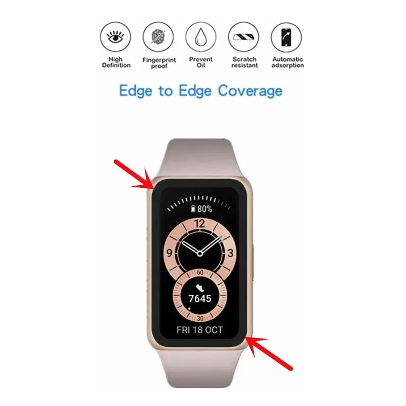 Vetro morbido protettivo per Huawei Bnad 7 proteggi schermo 3D custodia a copertura totale bordo curvo HD Flim per cinturino 6/orologio Fit 2 Cover