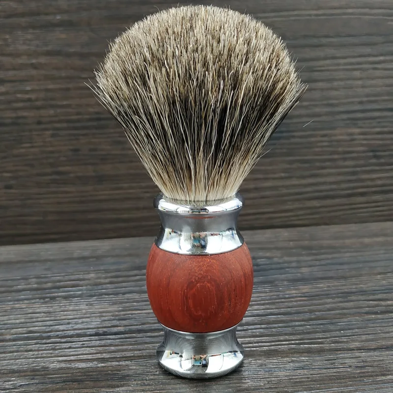 Dscosmetic Man Pure Natural Hair Shaving Brush With Red Wood Handle For Man Wet Shaving