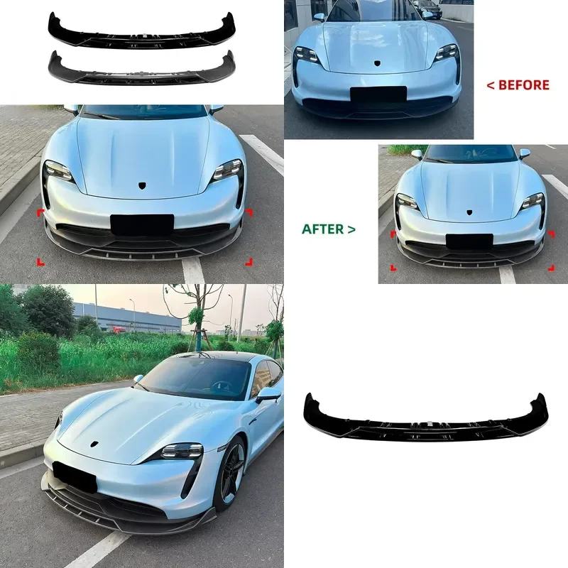 Front Lip Bumper Front Spoiler for Porsche Taycan 2019+ Auto Parts