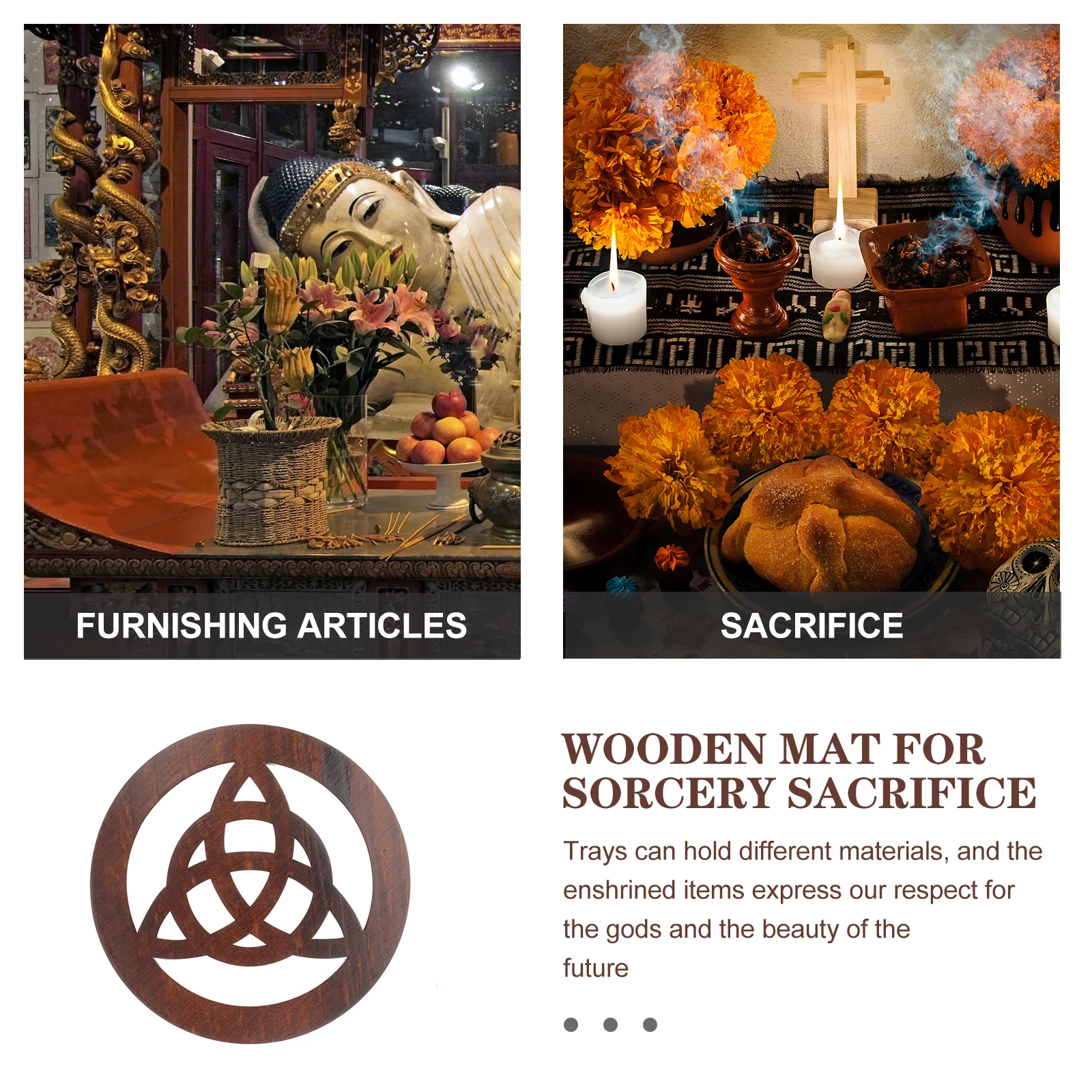 

Wooden Pentagram Ornaments Premium Wood Home Decor Altar Tiles Yoga Practice Gifts Family Coworkers Storage Trays