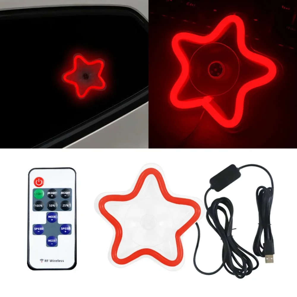USB Powered Car Ambient Lights Multiple Modes Remote Control LED Mood Lights Auto Modification Star-Shaped Glittering