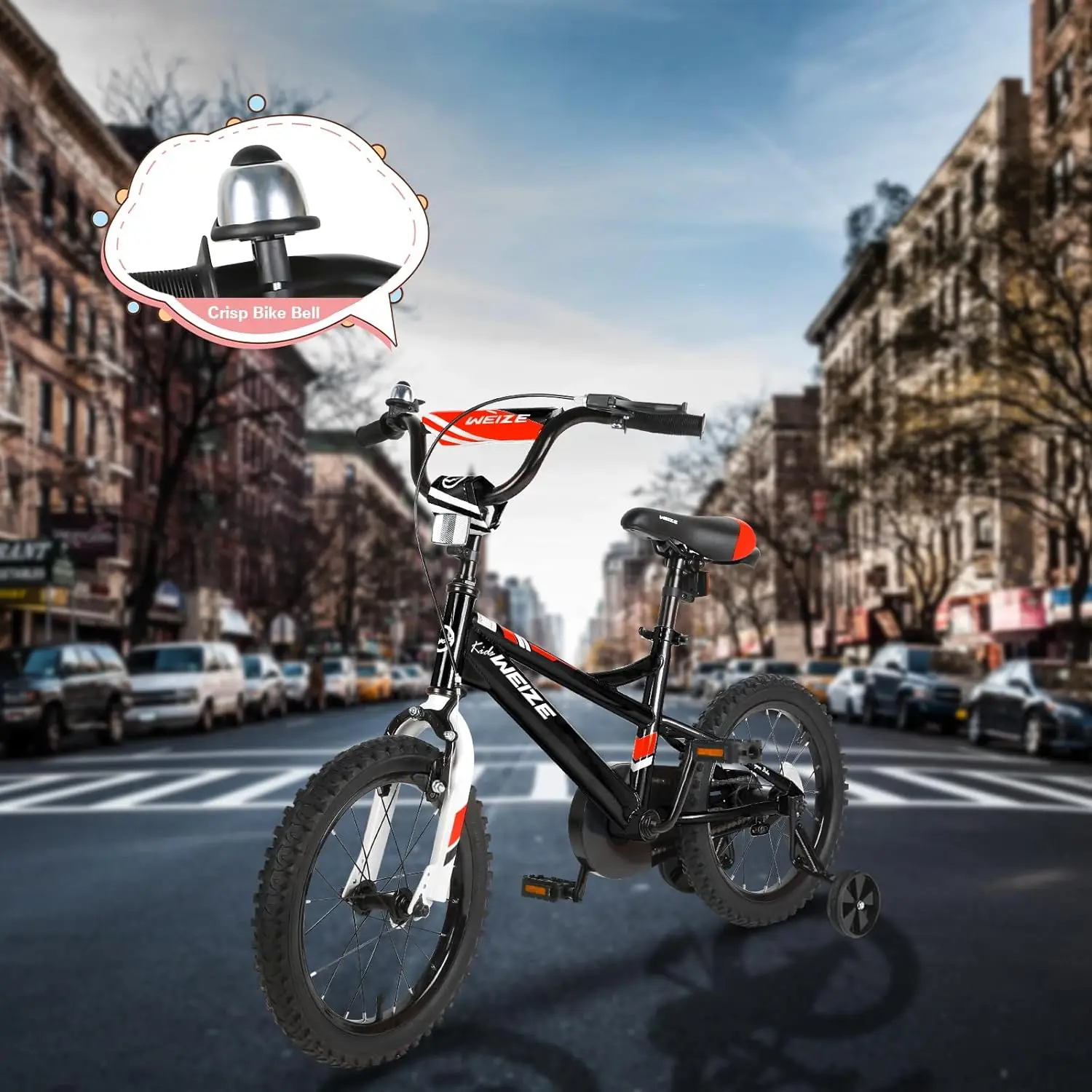 Bicicleta para niños, bicicleta para niños de 14, 16 y 20 pulgadas para niños y niñas de 3 a 12 años, altura del conductor de 32 a 60 pulgadas, freno de montaña rusa, múltiples Co