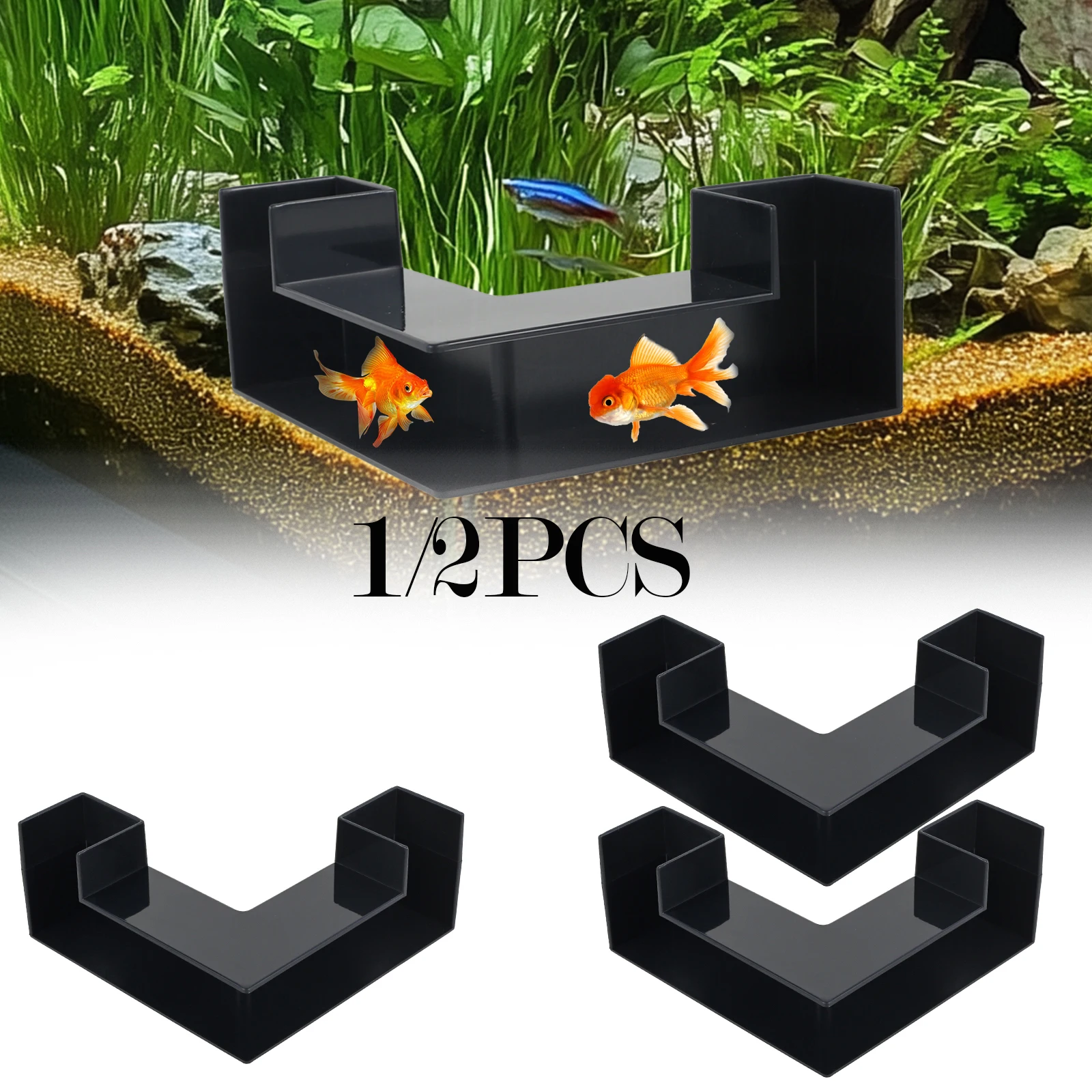 Túnel subterráneo para acuario, túnel de visualización oculto en forma de L, escondite de juego de peces y camarones para pecera, adornos de cueva DIY, 1/2 Uds.