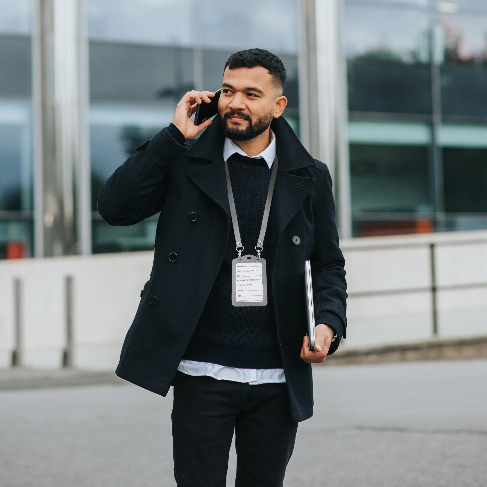 

Work Cards Holder High-Grade PU Double-Sided Portable Id Cards Protective Cover Waterproof Badge Holder Employee Case