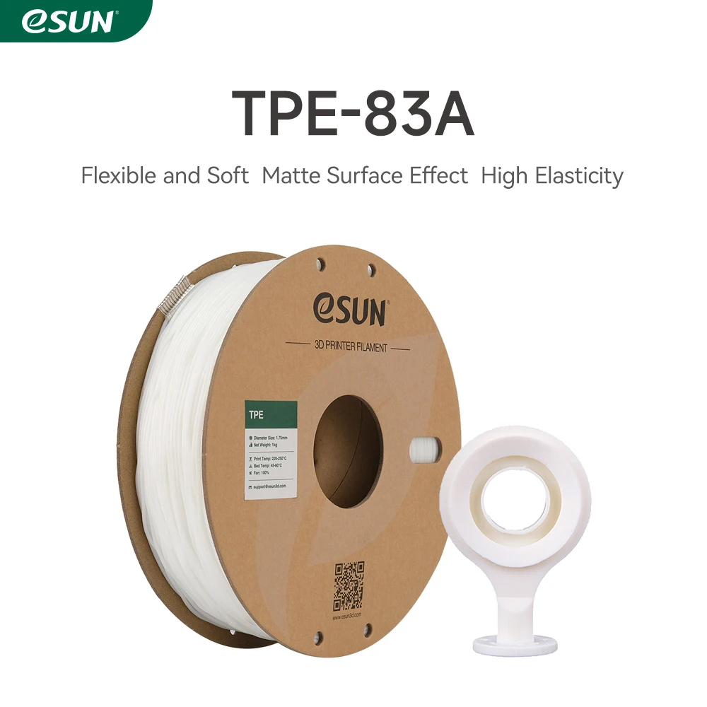 ESUN TPE 83A 3D Filament 1.75mm 10PCS Flexible 3D Printer Filament For Bambu Lab 10KG Elastic TPE 83A 3D Filament US warehouse