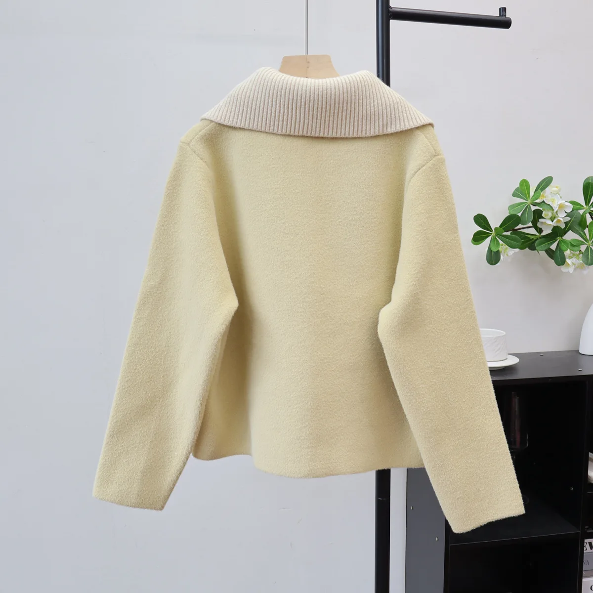 سترة النساء البلوزات معاطف جاكيتات كم كامل رفض طوق عادية فضفاض Y2k الشارع الشهير أنيقة مفتوحة Stith الخريف الشتاء #4