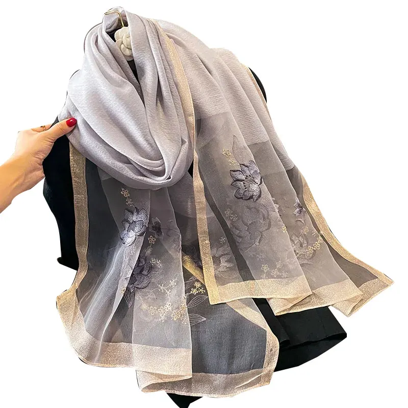 Brand Solid Silk wool scarf for Women Shawls Scarves Summer Lady Hijab Winter Fashion Warm Long Bandana Foulard Pashmina Poncho