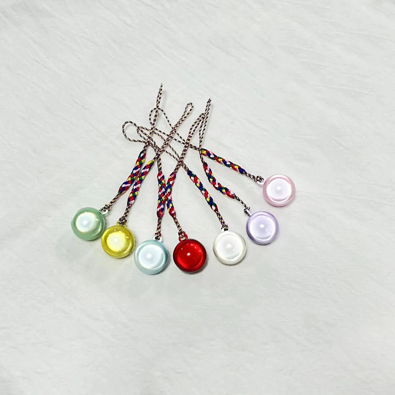 2pcs Dreamy Cat Eye Round Water Sound Bell Pendant DIY Phone Charm