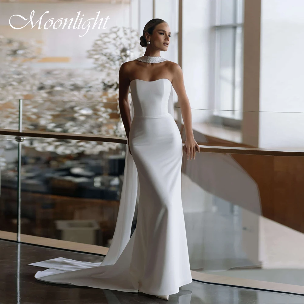 Modern Pleat Strapless Mermaid Wedding Dresses 2026 Women Shawl Sleeveless Backless Bridal Gown Vestidos De Novia Customized