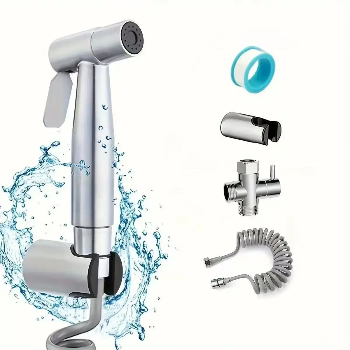 Portable Handheld Toilet Bidet Sprayer Gun Holder Self Cleaning Wash Bidet Faucet Spray 3 Way Valve Bathroom Shower Head Hose
