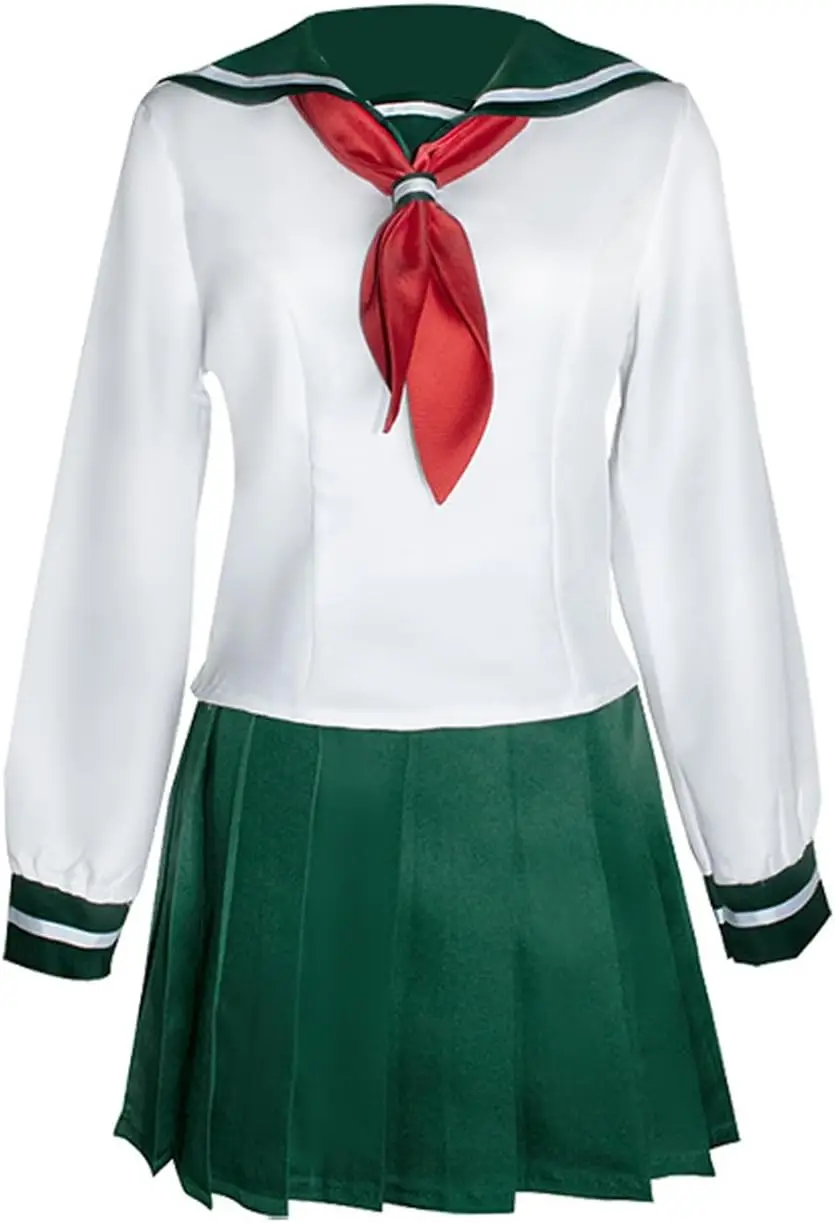 

Anime Kagome Higurashi Cosplay Costume Women Girls Uniform Shirt Skirt Suit Halloween