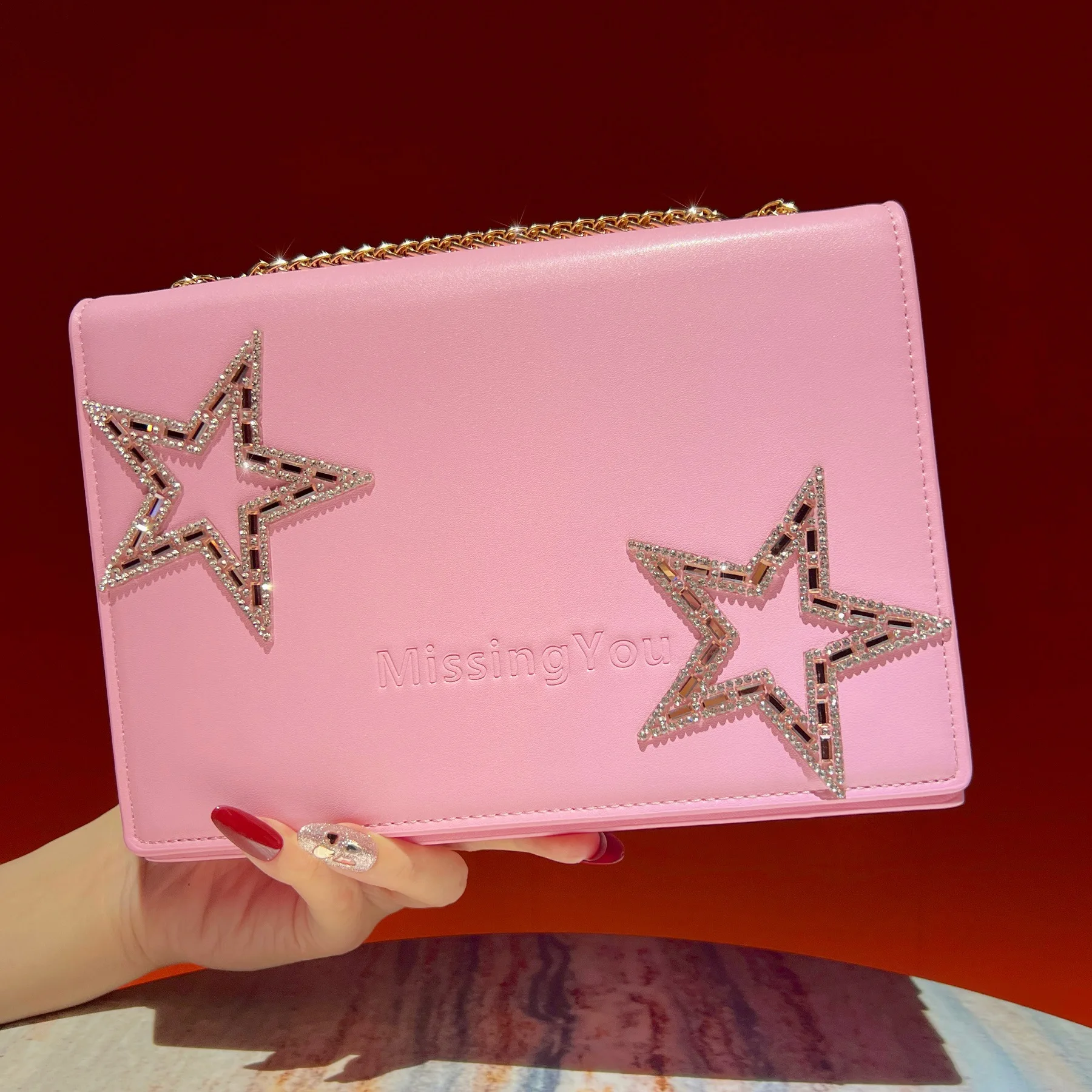 high-end diamond-encrusted hand rhinestone handbag, dinner , commuter messenger underarm  women's bag