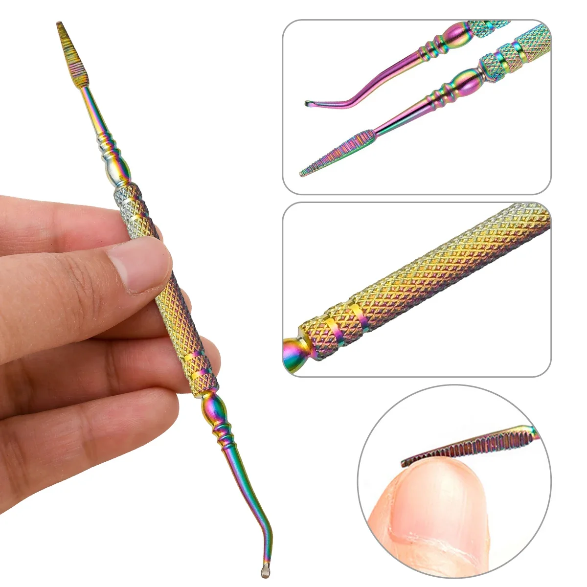 Pink Nail Tools Set Cuticle Trimmer with cuticle thruster, cuticle removal knife pliers and Triangle cuticle nail push Rod Peele