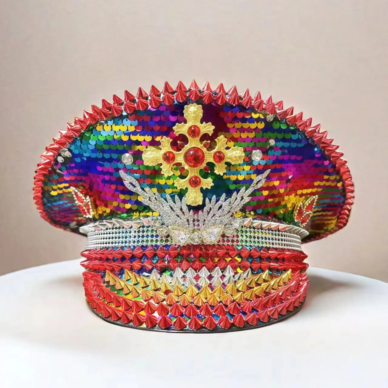 

Карнавальная шляпа для взрослых, шляпа капитана со стразами для Burning Man, женские аксессуары для косплея