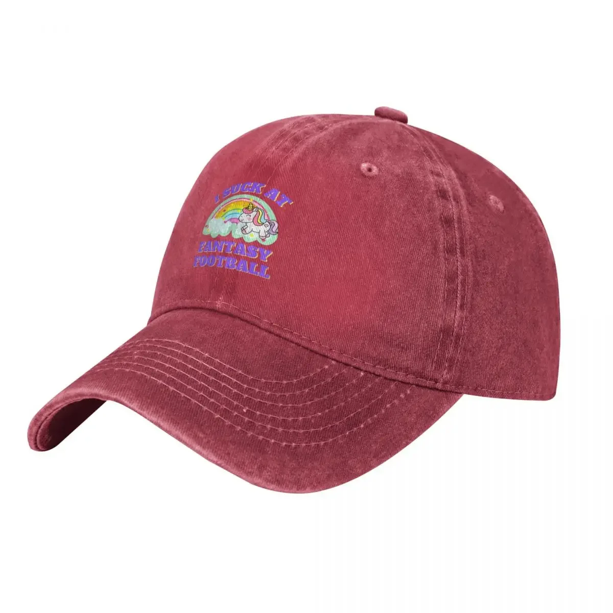 I Suck At Fantasy Football Unicorn Rainbow Loser Punishment Baseball Cap custom Hat Trucker Hat Woman Hats Men's