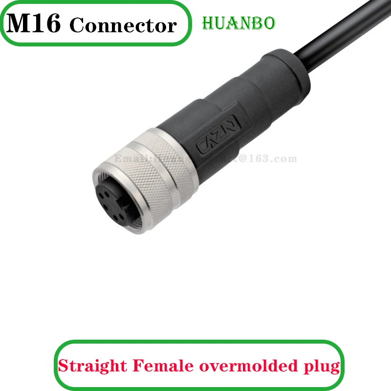 

M16 19 Pin 24 Pin core Injection Molded Straight Elbow Male Female Plug Waterproof IP67 Connector Cable Length 1m