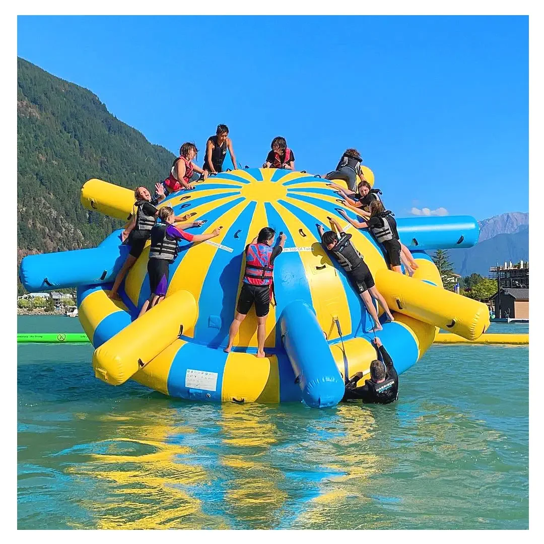 

Commercial Customized Giant Water Park Games Inflatable Roller Balls Inflatable Floating Leisure Water Gyroscope for Sale