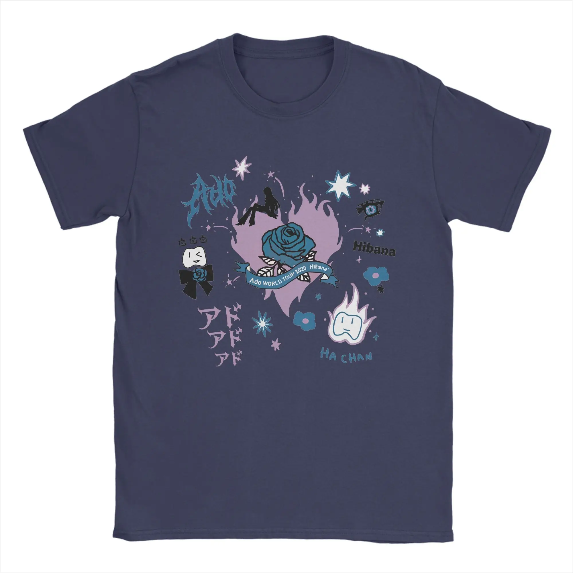 Ado WORLD TOUR 2025 Hibana T-Shirt for Men Novelty 100% Cotton Tee