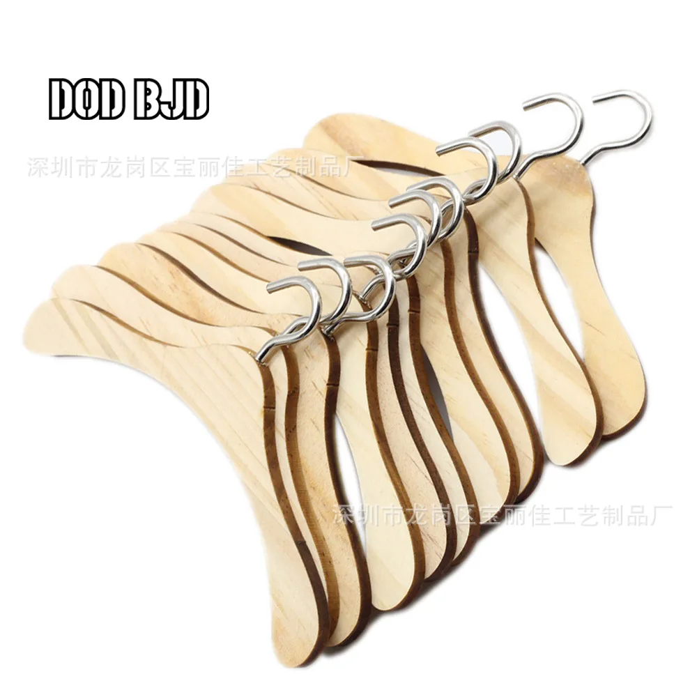 10 Pcs Set Mini Ob11 Dolls Wooden Clothes Hanger KPOP EXO BJD Cute Dolls Clothes Hanger DollHouse Accessories Prop Girls Toys