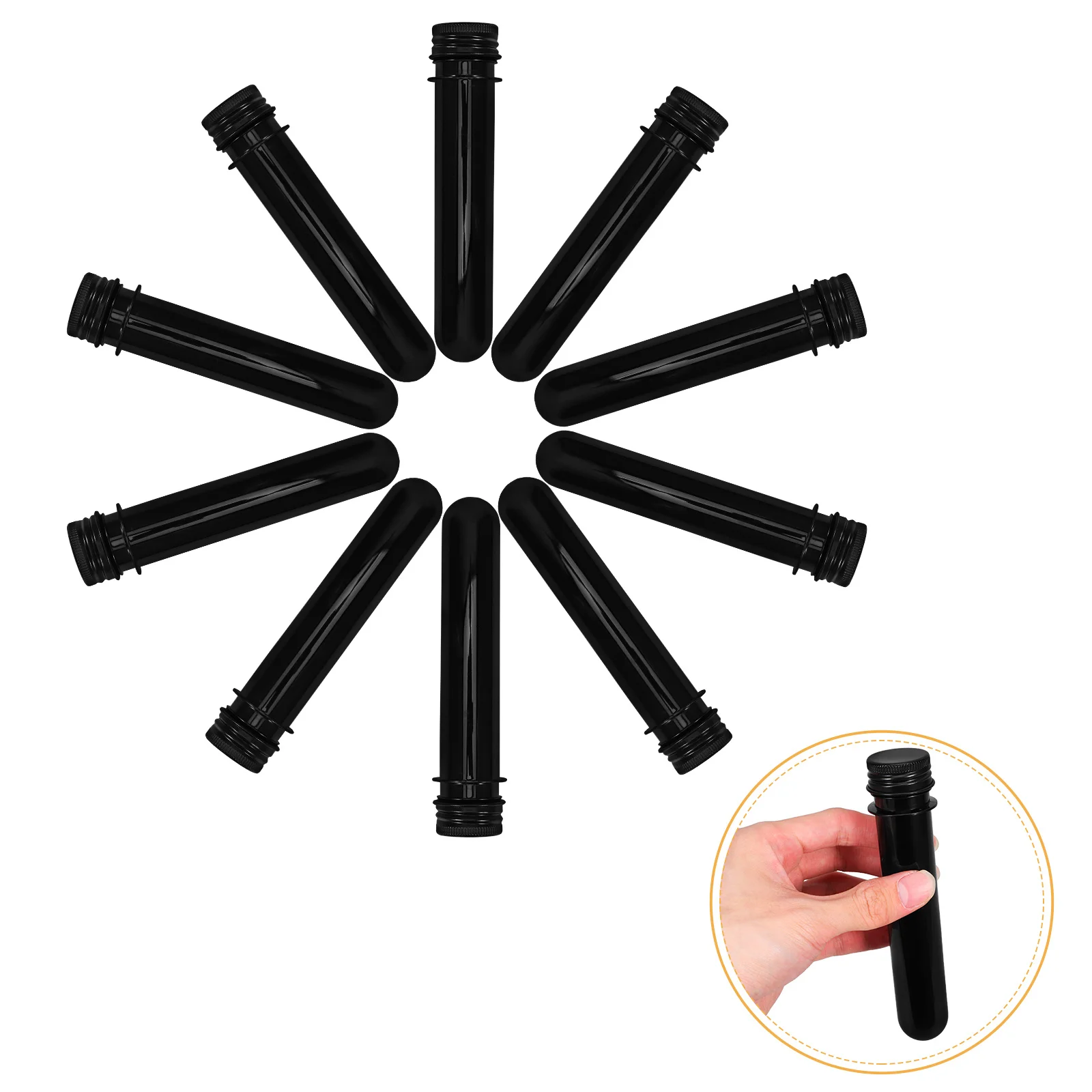 

10Pcs Transparent Test Tubes Lids Multipurpose Storage Bath Salts Candies Portable Durable Leakproof Travel Organizer