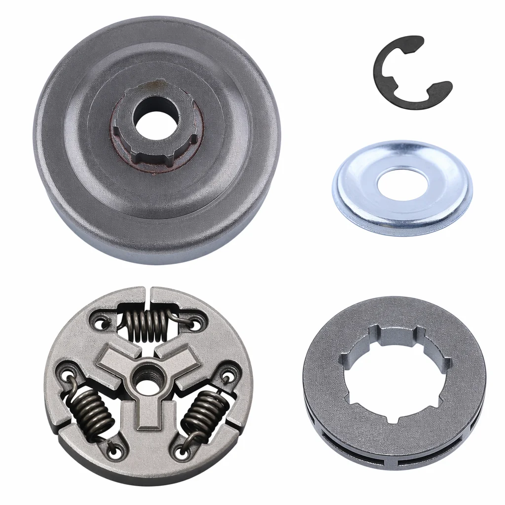 3/8"-7T Clutch Drum Sprocket Kit Rim Washer E-Clip Fits Echo CS-352 CS-310 305S 340S Chainsaw Replacement Parts #99944400395