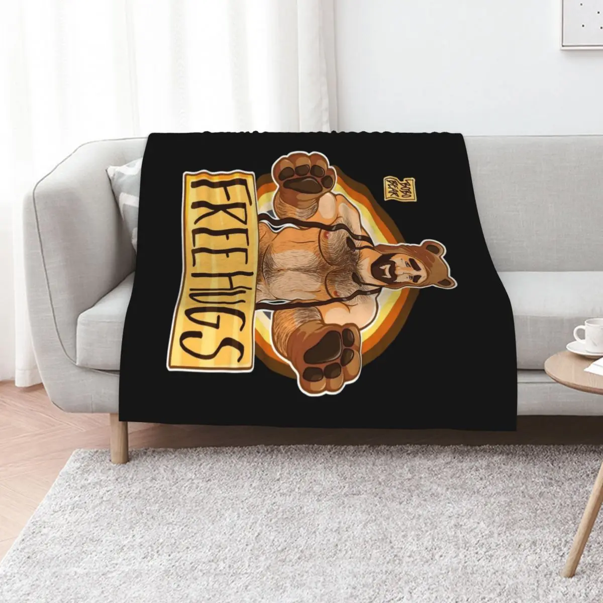 ADAM LIKES HUGS - BEAR PRIDE Throw Blanket For Sofa Thin Sleeping Bag Bed Cute Plaid Retros warm winter Blankets