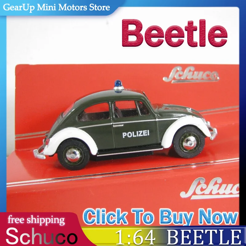 

Модель полицейской машины Schuco 1:64 Beetle - классический немецкий патрульный автомобиль из литого сплава, в наличии, для коллекционеров полицейских машин VW, игрушка-подарок