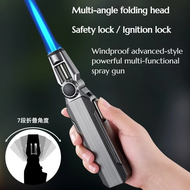 

Folding Head Spray Gun Smoking Cigars Cupping Therapy Lighters Wind-proof High-end Intense Heat Household Ignition Device