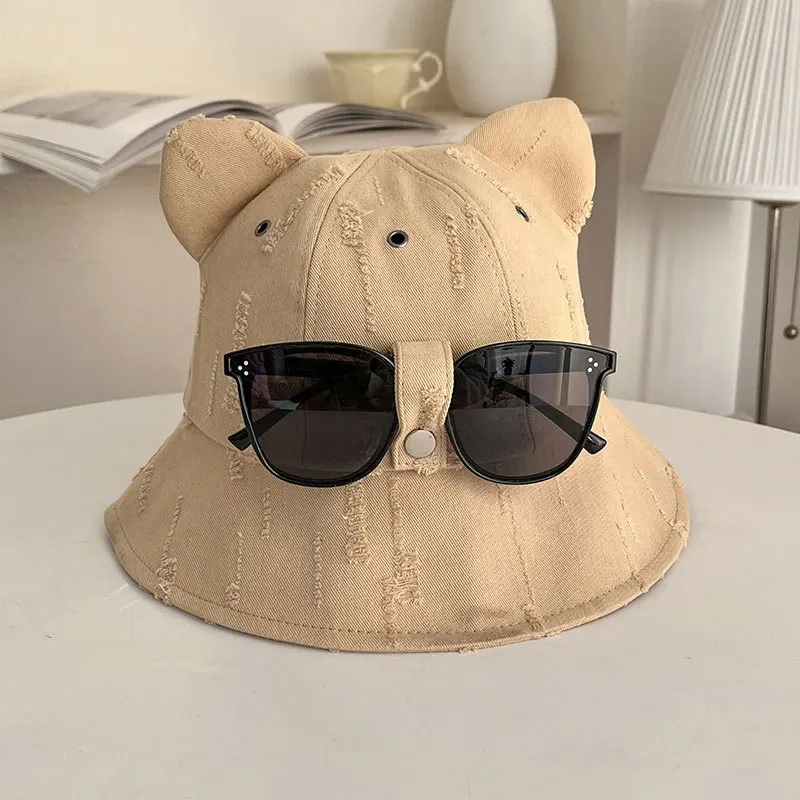 Nette Cartoon Eimer Hut Mit Brille Frauen Frühling Und Sommer Mode Bob Chapeau Outdoor Sonnenschutz Sonne Angeln Kappe Panama – Detail 16