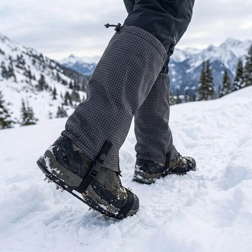 Lightweight Portable Gaiter and Ice Cleat Combination for Backpacking Mountaineering and Snow Field Exploration