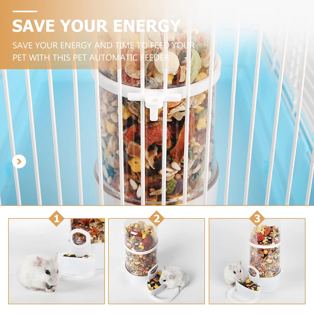 

Automatic Feeder for Hamster Rabbit Hedgehog Transparent Refillable Food Container Self-Dispensing Pet Bowl Cage Feeding Storage