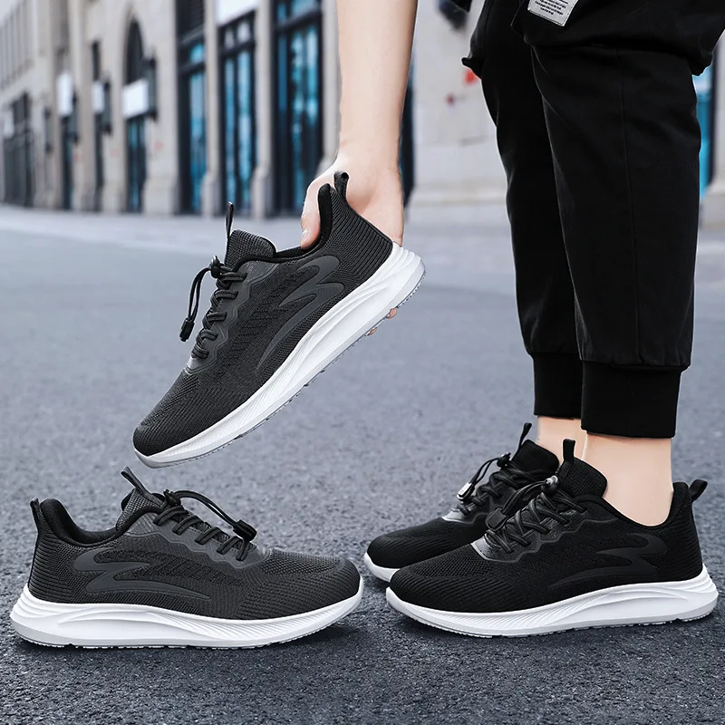 Men's Shoes 2024 New One Foot Soft Sole Breathable Casual Sports Shoes Shock-absorbing Work Shoes