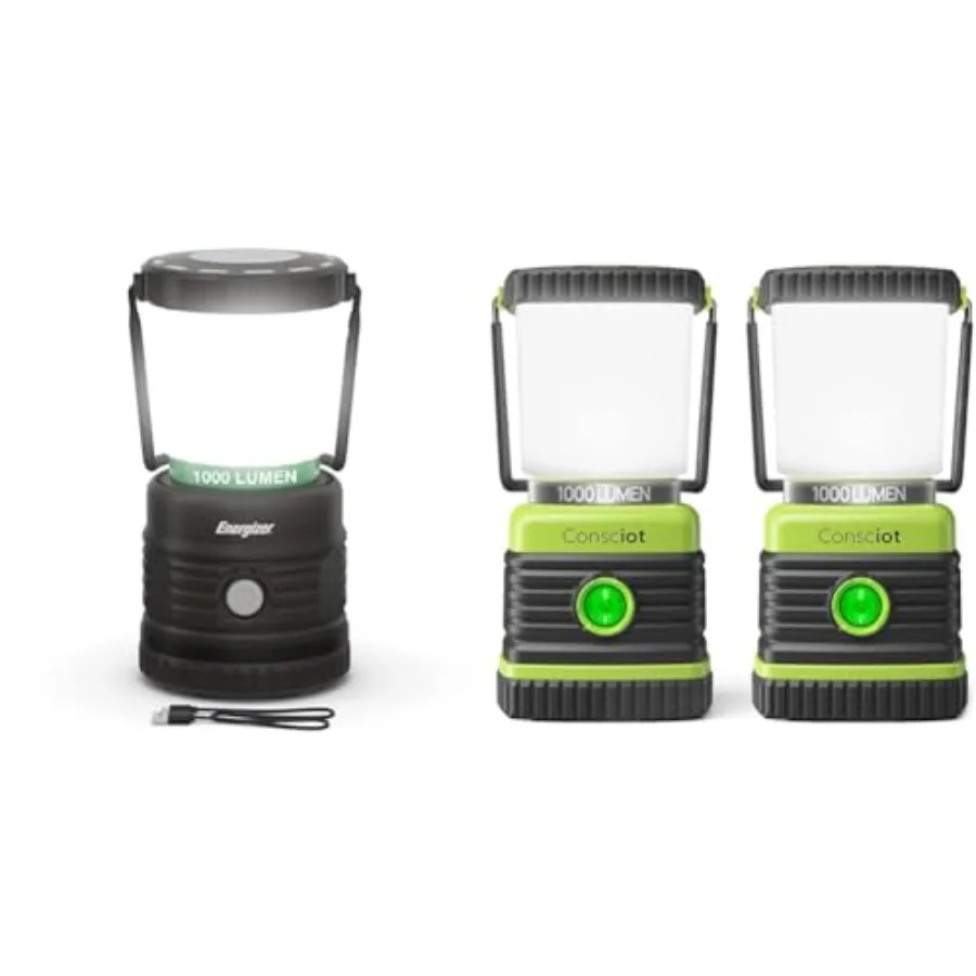 

Camping lantern for outdoor use, ABS plastic, black, 1000LM brightness with rugged design and long-lasting battery power