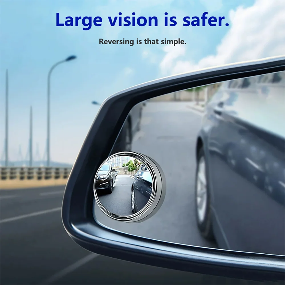 360° Adjustable HD Rainproof Stick-On Rearview Mirror Blind Spot Mirror, Parking Assistance Helper