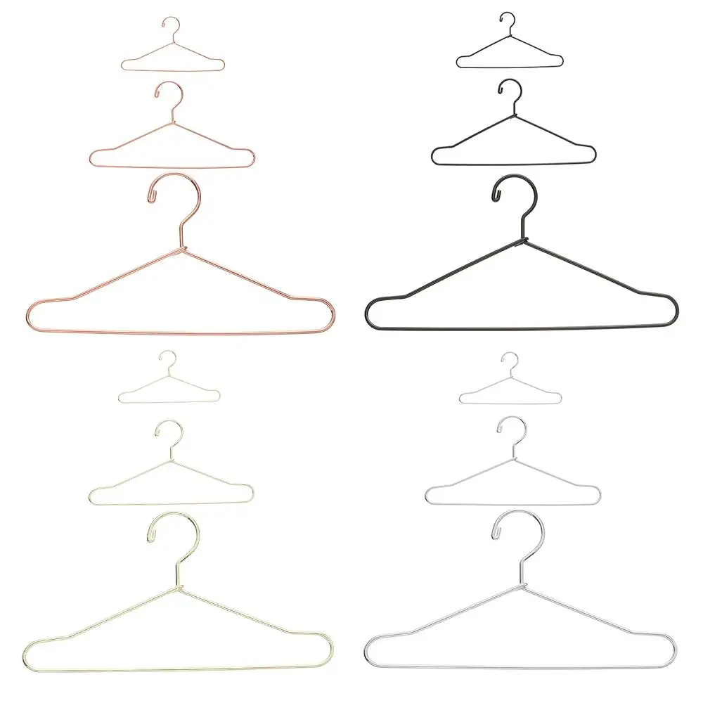 10pcs Dollhouse Furniture Decorations Wardrobe 1/6 Doll Doll Accessories Dress Clothes Hanging Metal Mini Hangers