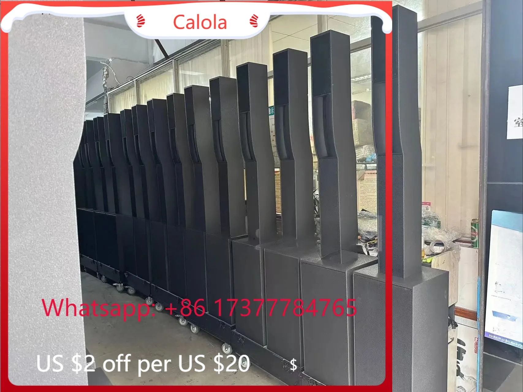 6×5 Inch Column Array Speaker System 5 Inch 2-Way Passive Column Speakers Matching Dual 12 Inch Subwoofer
