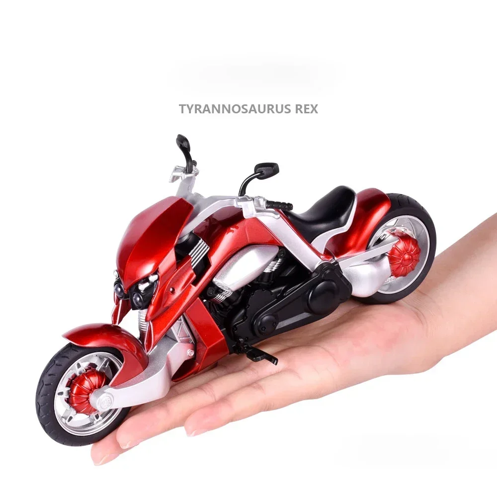 

Diecast Motorcycle Model Toys 1:12 V-Rex Sport Bike Miniature Replica with Sound & Light