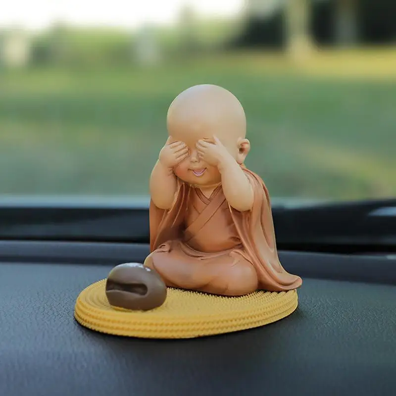 Solar Powered Bobble Shaking Head Dancing Toy Buddhist Monk Doll Figurines Statues Car Dash Board Decorations  Novelty Figurines