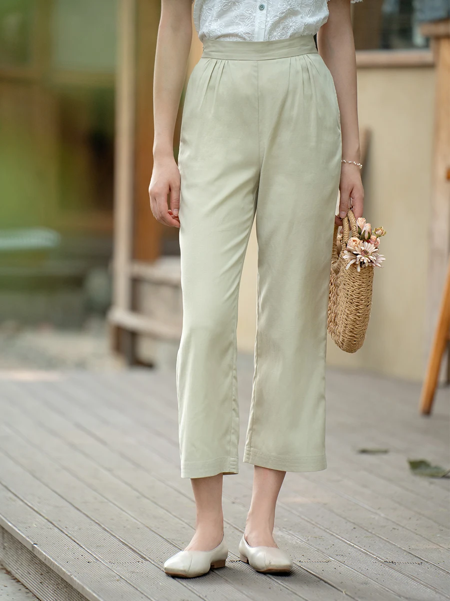 

Retro Light een Simple Nine-Piece Pants 2026 Summer New Women's Casual Faionable Long Pants High Waist Straight Leg