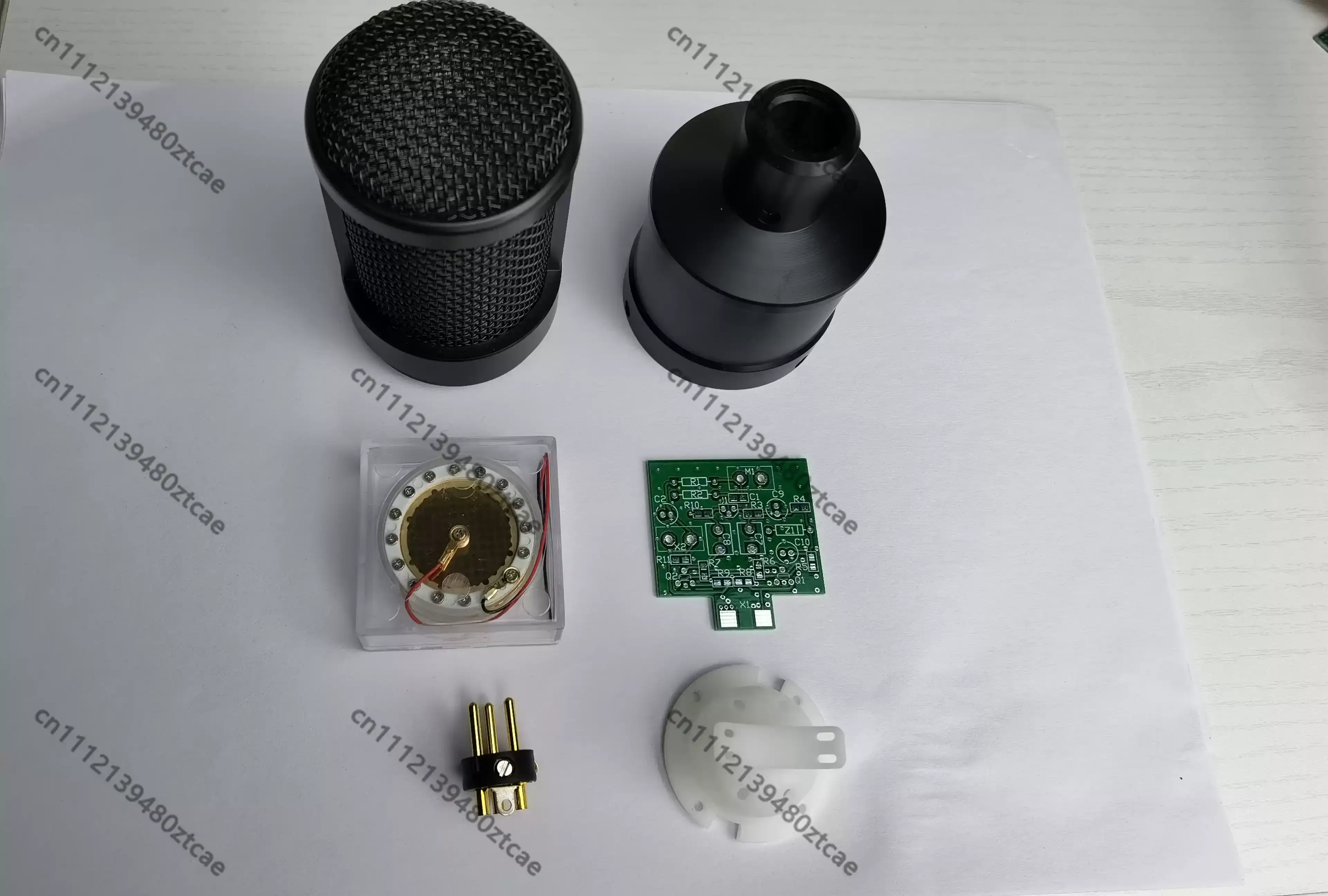 Large Diaphragm Condenser Microphone DIY Assembly Kit, Complete Electronic Accessories Soldering Set with Gold Plated Diaphragm