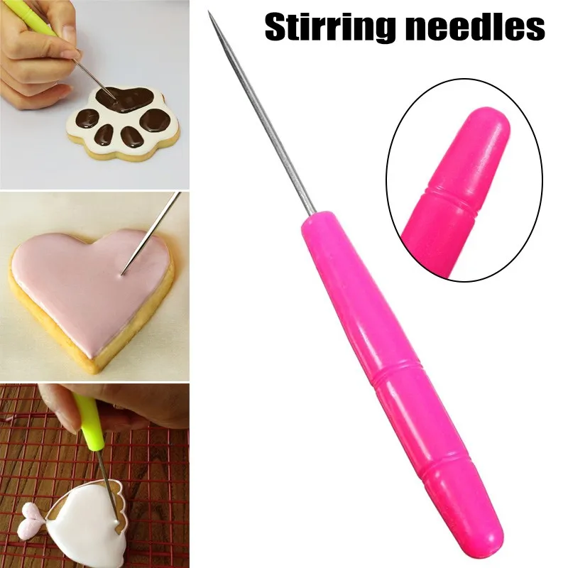 1pc Sugar Stir Needle Cake Coffee Scribe Tool Cookies Decorating Carving Embosser Pattern DIY Biscuit Icing Pin Kitchen Gadgets