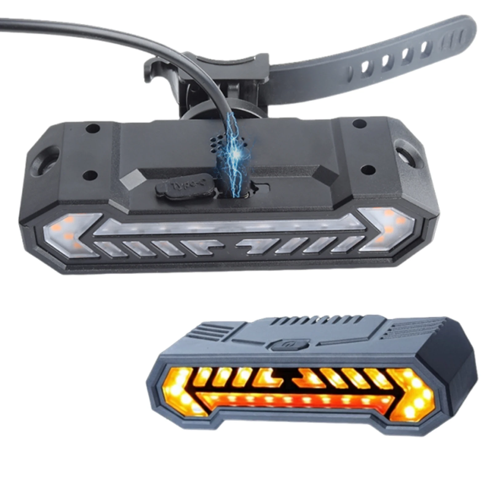 Wireless RC Car Lights Type-C Charging Remote Control Bicycle Smart Alarm Taillight 5 Modes Dynamic Turn Signals Light for Night